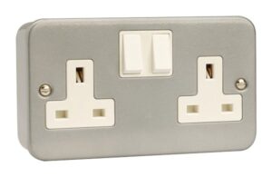 Click Scolmore - Click Metal Clad 2 Gang 13A Dp Switched Socket Outlet (CL036B)