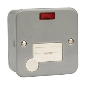 Click Scolmore - Click Metal Clad 13A Fused Connection Unit With Neon And Optional Flex Outlet (CL053)