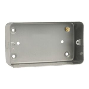 Click Scolmore - Click Metal Clad Metal Clad 2 Gang Mounting Box (50Mm Deep) (CL088)