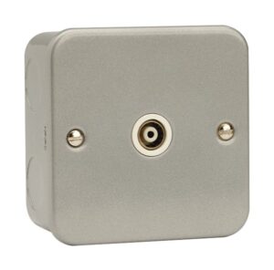Click Scolmore - Click Metal Clad 1 Gang Isolated Coaxial Socket Outlet (CL158)