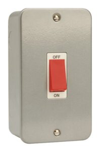 Click Scolmore - Click Metal Clad 45A Dp Switch Double Plate (CL202)