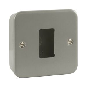 Click Scolmore - Click Metal Clad 1 Gang GridPro Frontplate & Back Box (No Knockouts) (CL20401B)