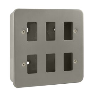 Click Scolmore - Click Metal Clad 6 Gang GridPro Frontplate & Back Box (CL20506)