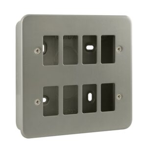 Click Scolmore - Click Metal Clad 8 Gang GridPro Frontplate & Back Box (CL20508)
