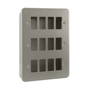 Click Scolmore - Click Metal Clad 12 Gang GridPro Frontplate & Back Box (No Knockouts) (CL20512B)
