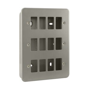 Click Scolmore - Click Metal Clad 12 Gang GridPro Frontplate & Back Box (CL20512)