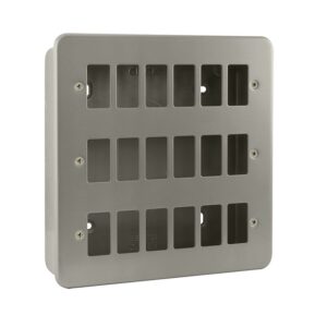Click Scolmore - Click Metal Clad 18 Gang GridPro Frontplate & Back Box (CL20518)