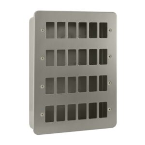 Click Scolmore - Click Metal Clad 24 Gang GridPro Frontplate & Back Box (No Knockouts) (CL20524B)