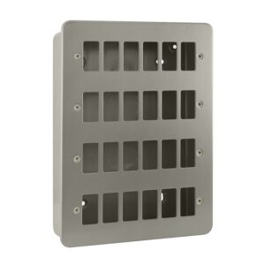 Click Scolmore - Click Metal Clad 24 Gang GridPro Frontplate & Back Box (CL20524)