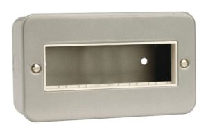 Click Scolmore - Click Metal Clad 2 Gang Switch Plate 6 In-Line Aperture (CL426)