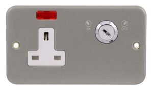 Click Scolmore - Click Metal Clad 13A 1 Gang Dp Key Lockable Socket With Neon (CL675)