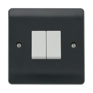Click Scolmore - Click Mode 10Ax 2 Gang 2 Way Switch Plate (CMA012AG)