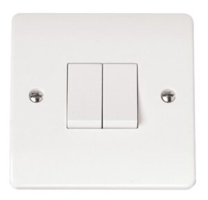 Click Mode 10Ax 2 Gang 2 Way Plate Switch