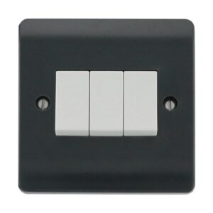 Click Scolmore - Click Mode 10Ax 3 Gang 2 Way Switch Plate (CMA013AG)