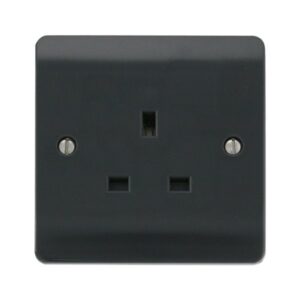 Click Scolmore - Click Mode 13A 1 Gang Unswitched Socket Outlet Anthracite Grey (CMA030AG)