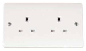Click Scolmore - Click Mode 13A 2 Gang Unswitched Socket Outlet (CMA032)