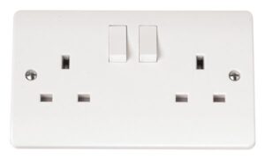 Click Scolmore - Click Mode 2-Gang Double Pole 13A Switched Socket Outlet (CMA036)