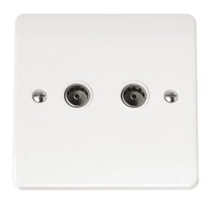 Click Scolmore - Click Mode Twin Coaxial Socket Outlet (CMA066)