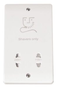Click Scolmore - Click Mode Dual Voltage Shaver Socket Outlet 115/230V (CMA100)