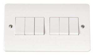 Click Scolmore - Click Mode 10Ax 6 Gang 2 Way Plate Switch (CMA105)