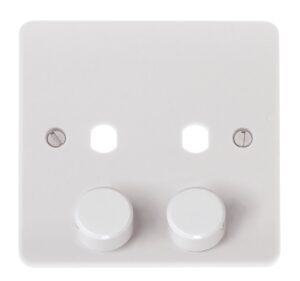 Click Scolmore - Click Mode 2 Gang Single Dimmer Plate & Knobs (CMA146PL)