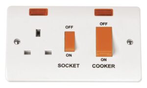 Click Mode 45A Cooker Switch With 13A Dp Switched Socket Outlet And Neons