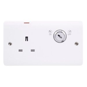Click Mode 13A 1G Double Pole Key Lockable Socket With Led (Twin Earth)