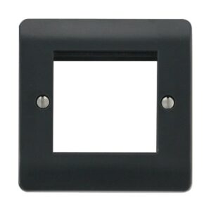Click Scolmore - Click Mode 1 Gang Plate Twin New Media Aperture (CMA311AG)