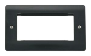 Click Scolmore - Click Mode 2 Gang Plate Quad New Media Aperture (CMA312AG)
