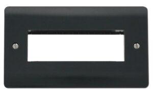 Click Scolmore - Click Mode 2 Gang Plate 6 In-Line Aperture (CMA426AG)