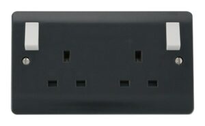 Click Scolmore - Click Mode 13A 2 Gang Dp (O/B) Switched Socket Outlet (CMA836AG)