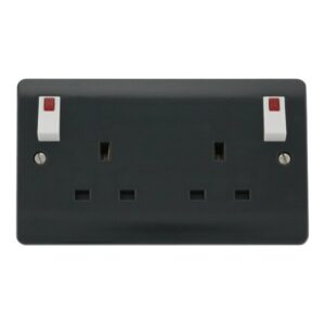Click Scolmore - Click Mode 13A 2 Gang Dp (O/B) Switched Socket Outlet With Neons (CMA840AG)