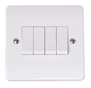 Click Mode 10Ax 4 Gang 2 Way Single Plate Switch