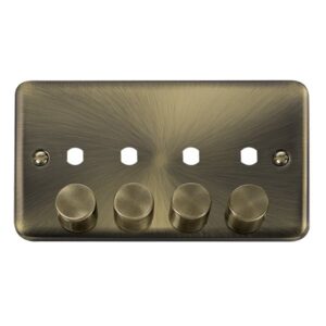 Click Deco Plus Dpab 4 Gang Double Dimmer Plate & Knobs