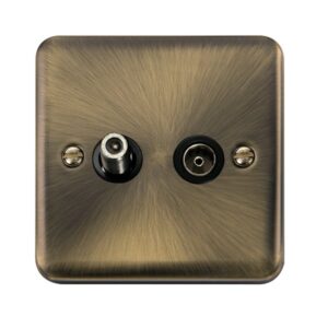 Click Scolmore - Click Deco Plus Non-Isolated Satellite & Non-Isolated Coaxial Outlet (DPAB170BK)