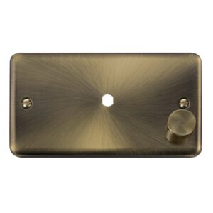 Click Scolmore - Click Deco Plus 2 Gang Dimmer Plate & Knob (630W Or 1000W) 1 Aperture (DPAB185)