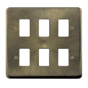 Click Scolmore - Click Deco Plus 6 Gang GridPro Frontplate Antique Brass (DPAB20506)