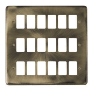 Click Scolmore - Click Deco Plus 18 Gang GridPro Frontplate Antique Brass (DPAB20518)