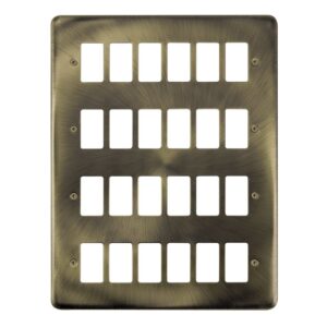 Click Scolmore - Click Deco Plus 24 Gang GridPro Frontplate Antique Brass (DPAB20524)