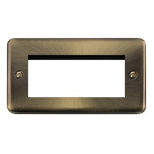 Click Scolmore - Click Deco Plus 2 Gang New Media Unfurnished Plate 4 Apertures (DPAB312)
