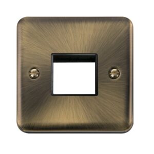 Click Scolmore - Click Deco Plus 1 Gang Minigrid Unfurnished Plate 2 Apertures (DPAB402BK)
