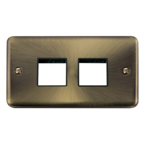 Click Scolmore - Click Deco Plus 2 Gang Minigrid Unfurnished Plate 2 X 2 Apertures (DPAB404BK)