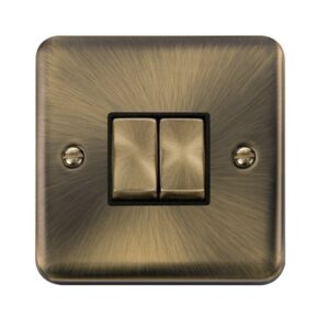 Click Scolmore - Click Deco Plus 10Ax Ingot 2 Gang 2 Way Plate Switch (DPAB412BK)