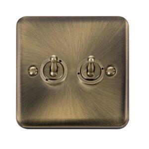 Click Scolmore - Click Deco Plus 10Ax 2 Gang 2 Way Toggle Switch (DPAB422)