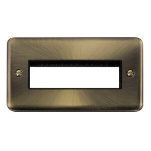 Click Scolmore - Click Deco Plus 2 Gang Minigrid Unfurnished Plate 6 In-Line Apertures (DPAB426BK)