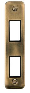 Click Scolmore - Click Deco Plus 2 Gang Minigrid Unfurnished Architrave Plate 2 Apertures (DPAB472BK)
