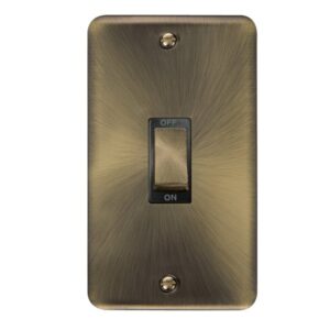 Click Scolmore - Click Deco Plus 45A Ingot 2 Gang Dp Switch (DPAB502BK)