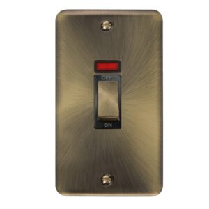 Click Scolmore - Click Deco Plus 45A Ingot 2 Gang Dp Switch With Neon (DPAB503BK)