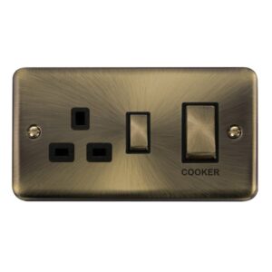 Click Scolmore - Click Deco Plus 45A Ingot 2 Gang Dp Switch With 13A Dp Switched Socket (DPAB504BK)