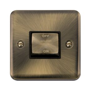Click Scolmore - Click Deco Plus 10A Ingot 3 Pole Fan Isolation Plate Switch (DPAB520BK)